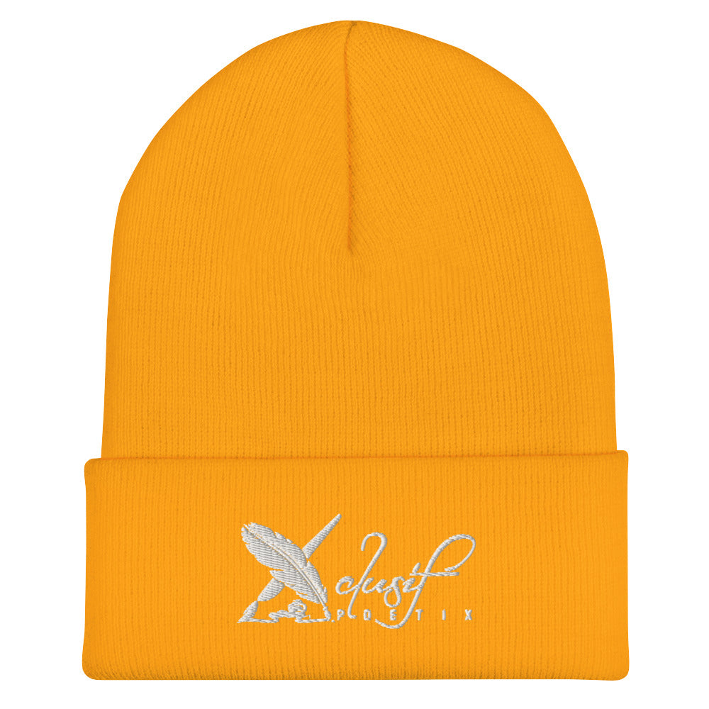 XCLUSIF POETIX WHITE LOGO Cuffed Beanie