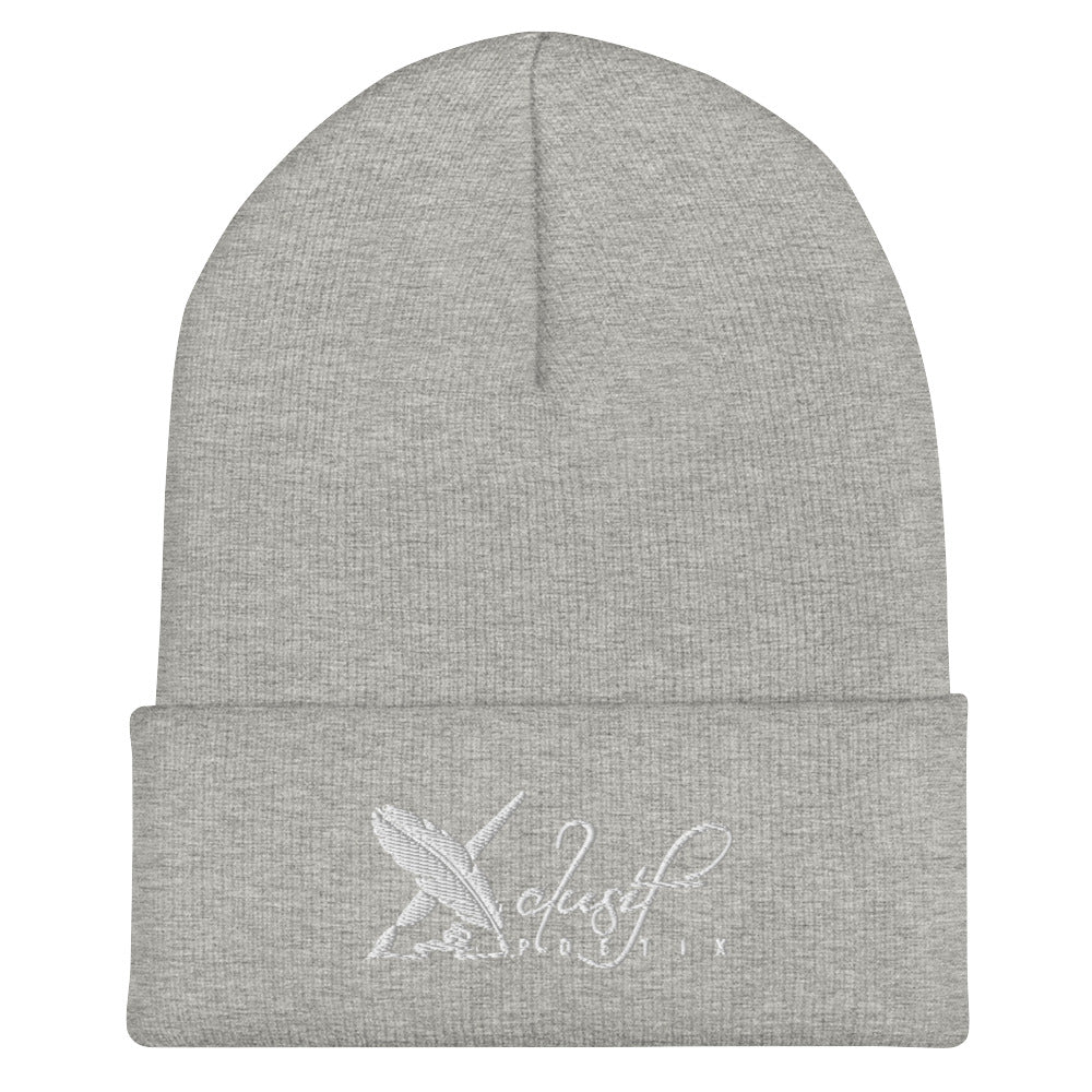 XCLUSIF POETIX WHITE LOGO Cuffed Beanie