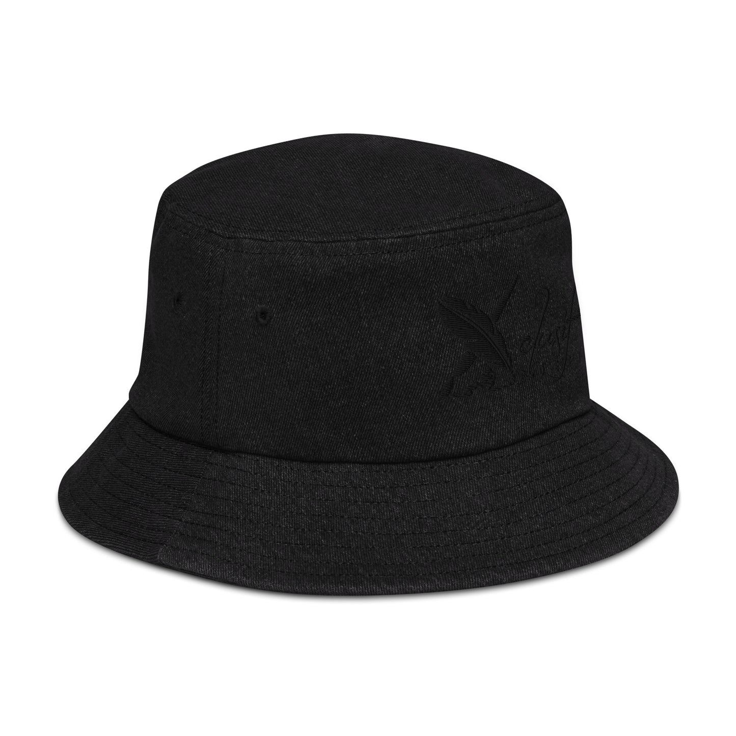 XCLUSIF POETIX BLACK LOGO Denim bucket hat