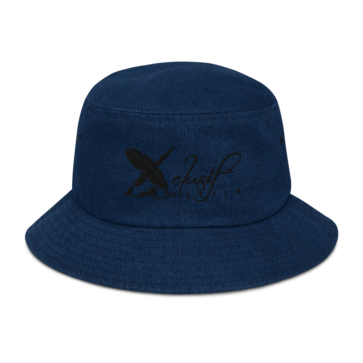 XCLUSIF POETIX BLACK LOGO Denim bucket hat