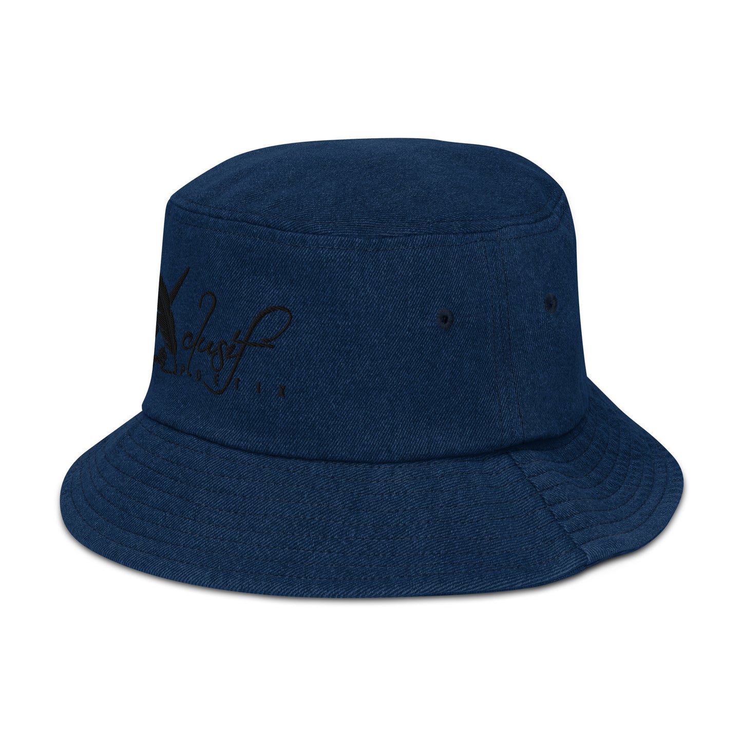 XCLUSIF POETIX BLACK LOGO Denim bucket hat