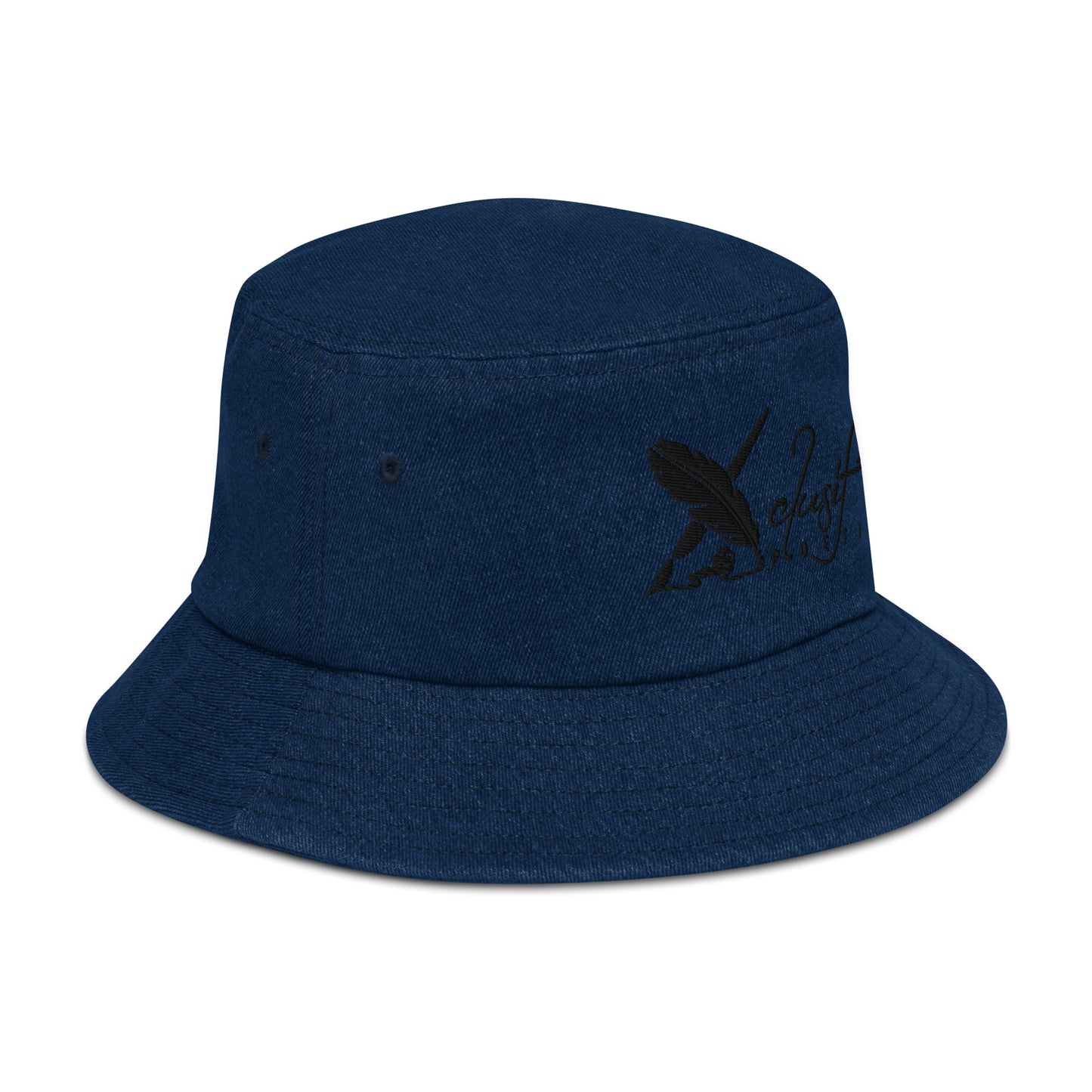 XCLUSIF POETIX BLACK LOGO Denim bucket hat