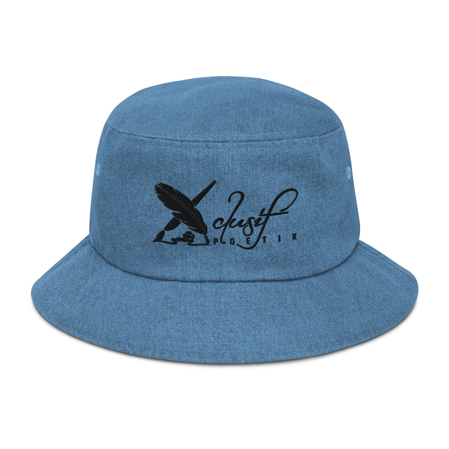 XCLUSIF POETIX BLACK LOGO Denim bucket hat