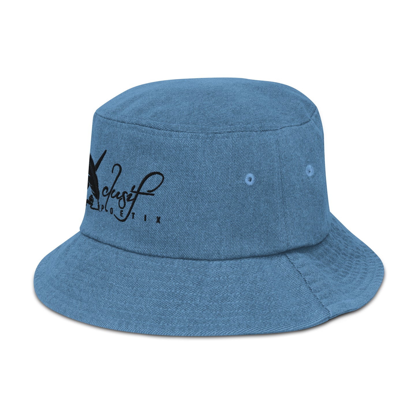 XCLUSIF POETIX BLACK LOGO Denim bucket hat