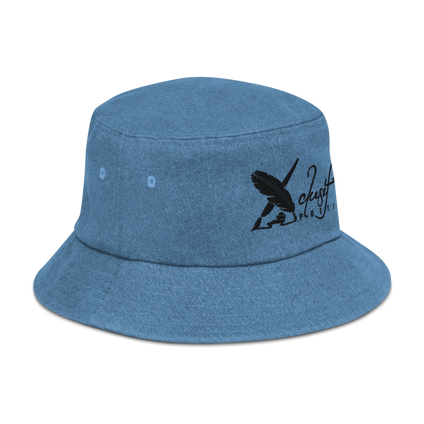 XCLUSIF POETIX BLACK LOGO Denim bucket hat