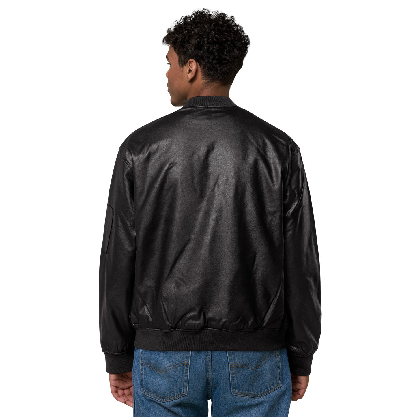 XCLUSIF POETIX BLACK LOGO Leather Bomber Jacket