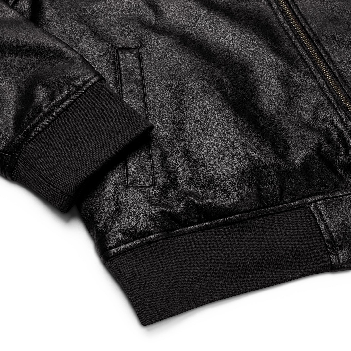 XCLUSIF POETIX BLACK LOGO Leather Bomber Jacket