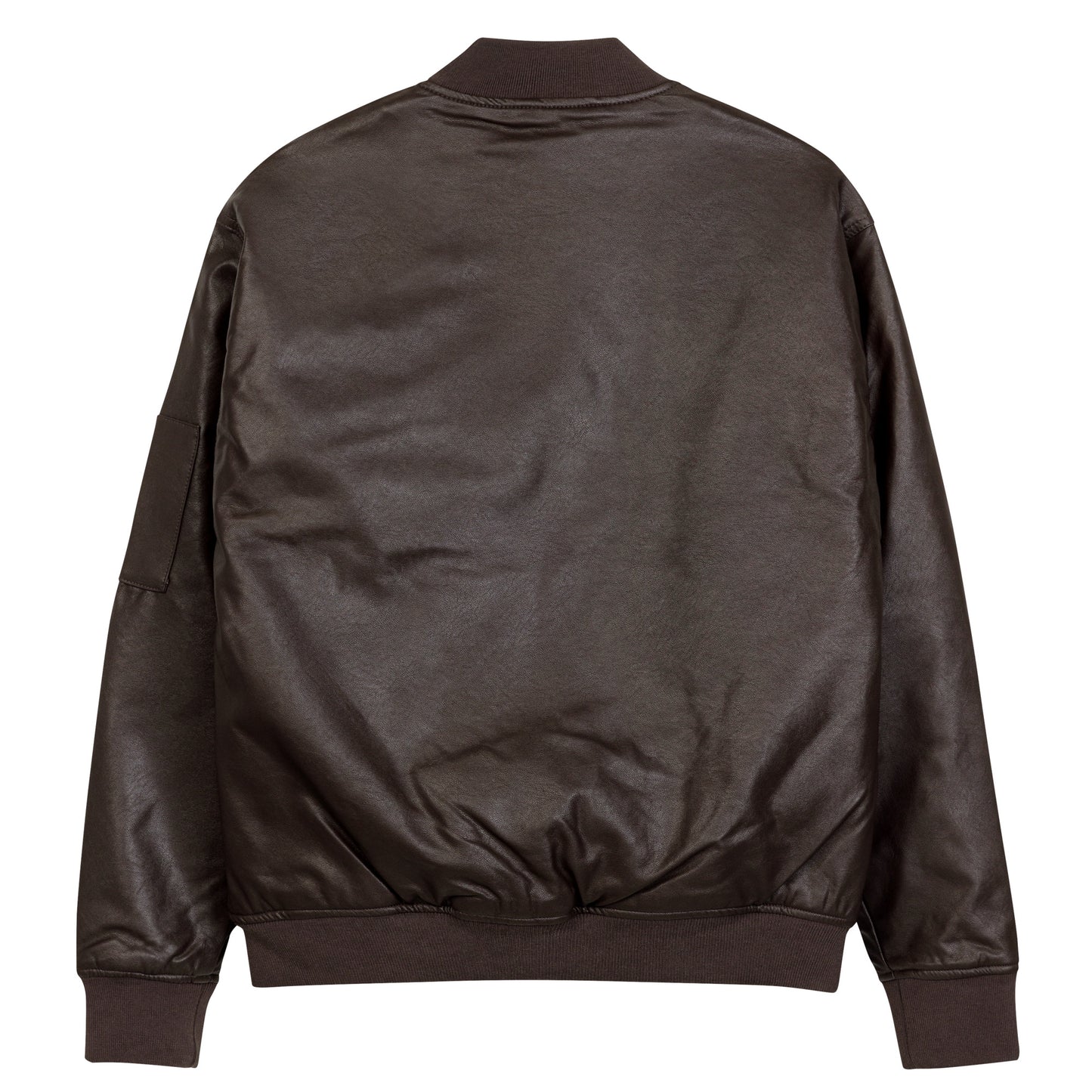 XCLUSIF POETIX BROWN & GOLD LOGO Leather Bomber Jacket