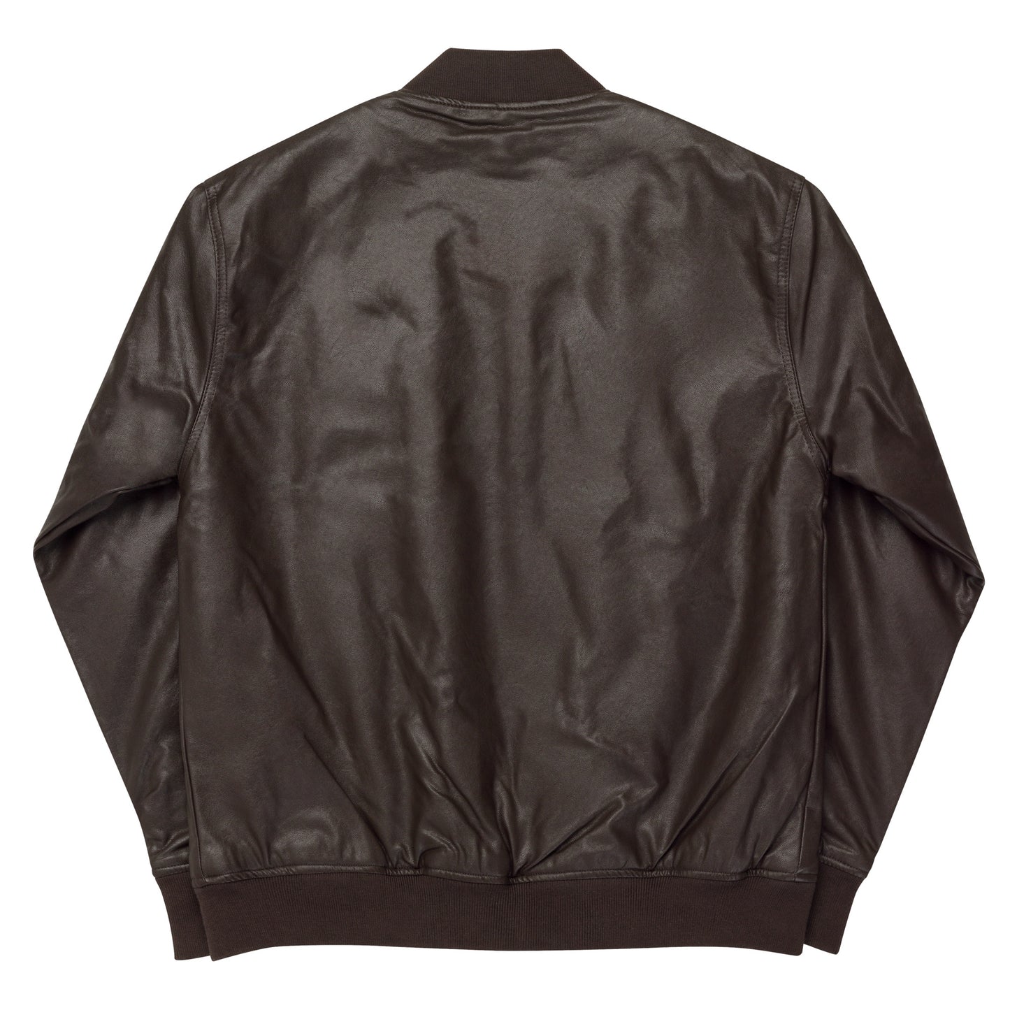 XCLUSIF POETIX BROWN & GOLD LOGO Leather Bomber Jacket