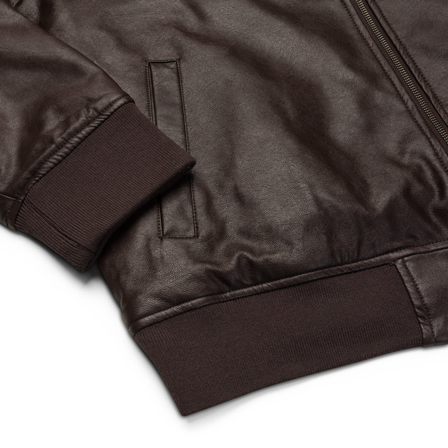 XCLUSIF POETIX BROWN & GOLD LOGO Leather Bomber Jacket