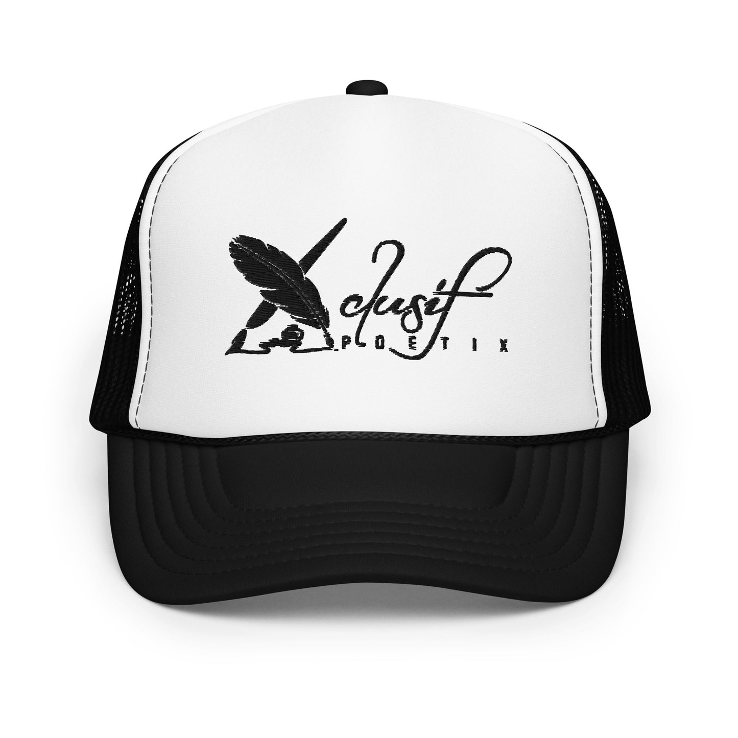 XCLUSIF POETIX BLACK LOGO Foam trucker hat