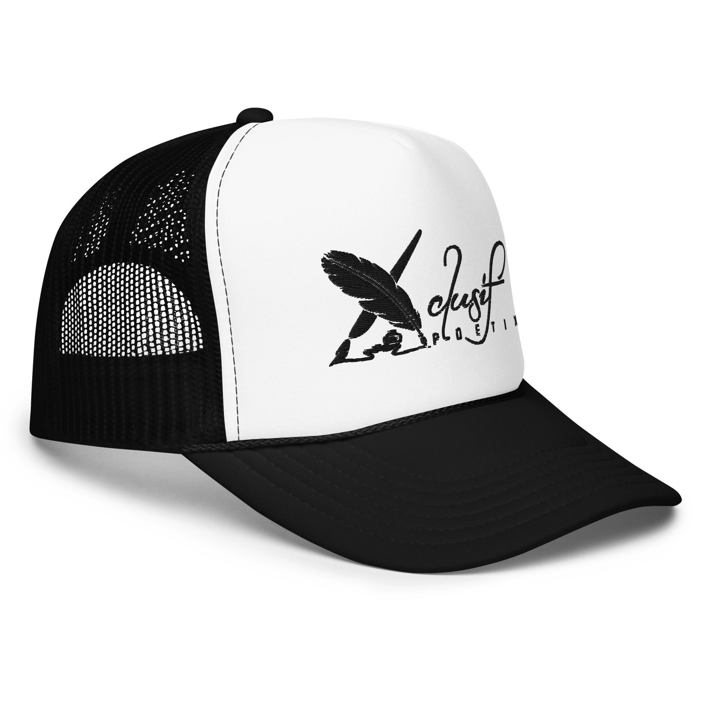 XCLUSIF POETIX BLACK LOGO Foam trucker hat