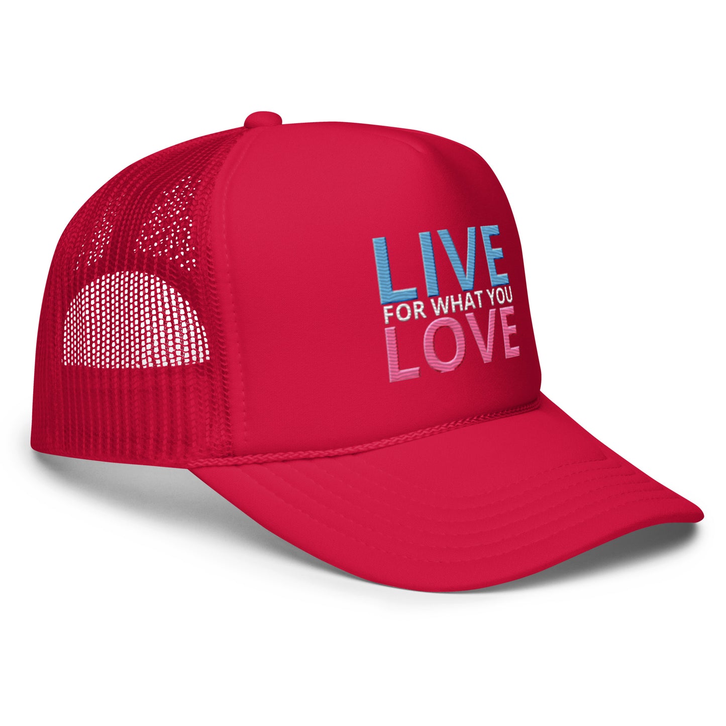 "LIVE FOR WHAT YOU LOVE" BY XCLUSIF POETIX Foam trucker hat