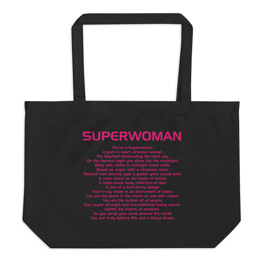 SUPERWOMAN BY XCLUSIF POETIX Large organic tote bag