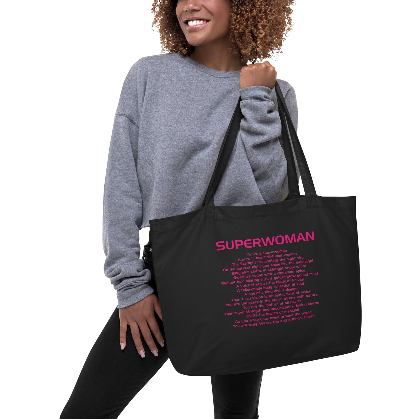 SUPERWOMAN BY XCLUSIF POETIX Large organic tote bag