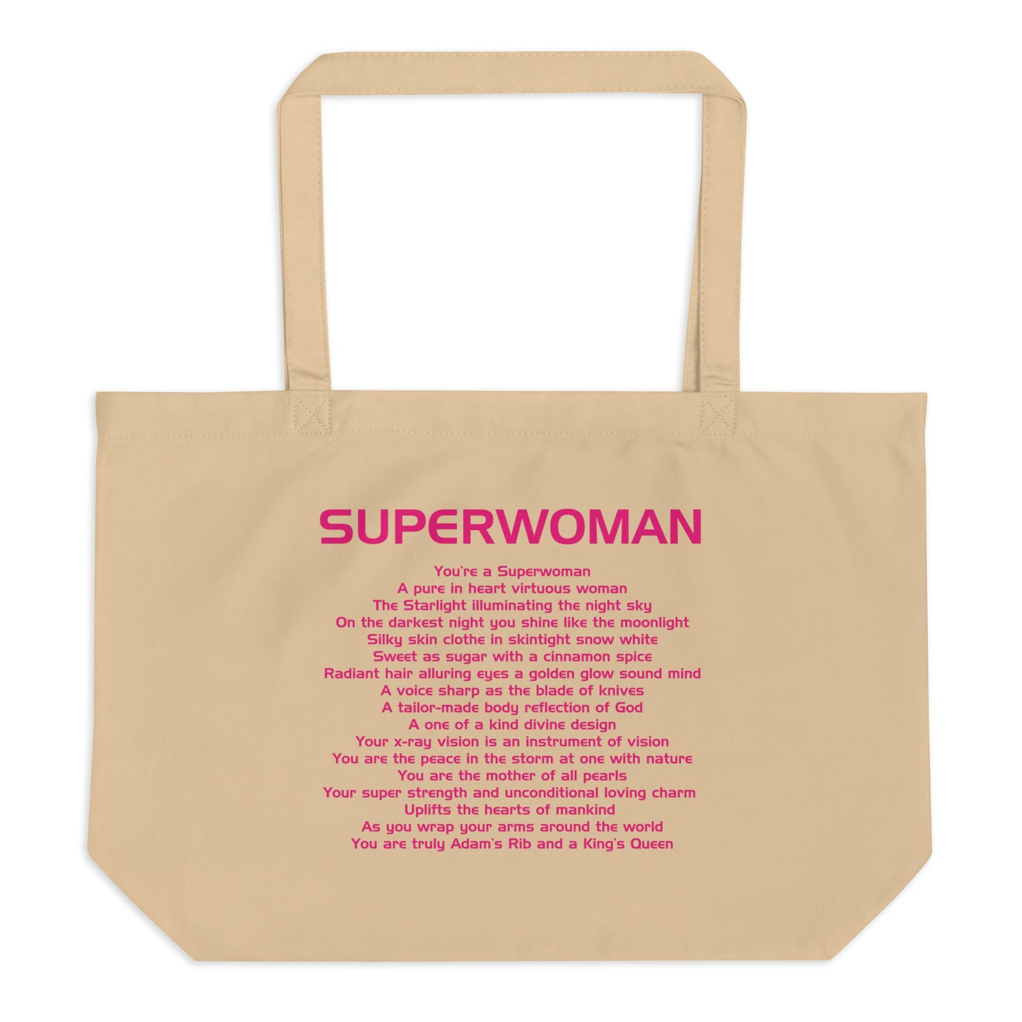 SUPERWOMAN BY XCLUSIF POETIX Large organic tote bag