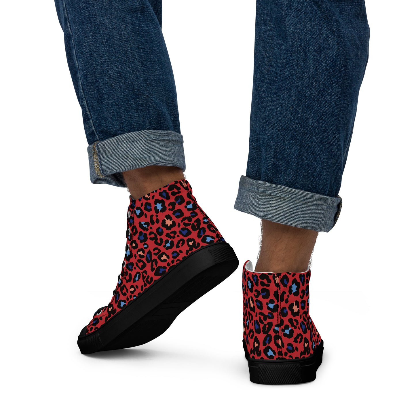 XCLUSIF POETIX RED LEOPARD Men’s high top shoes