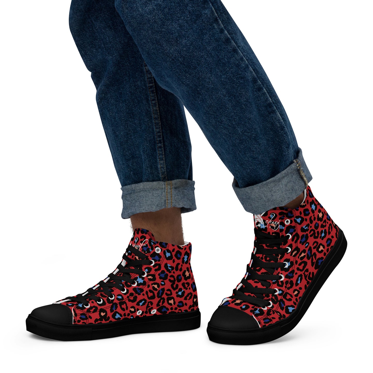 XCLUSIF POETIX RED LEOPARD Men’s high top shoes