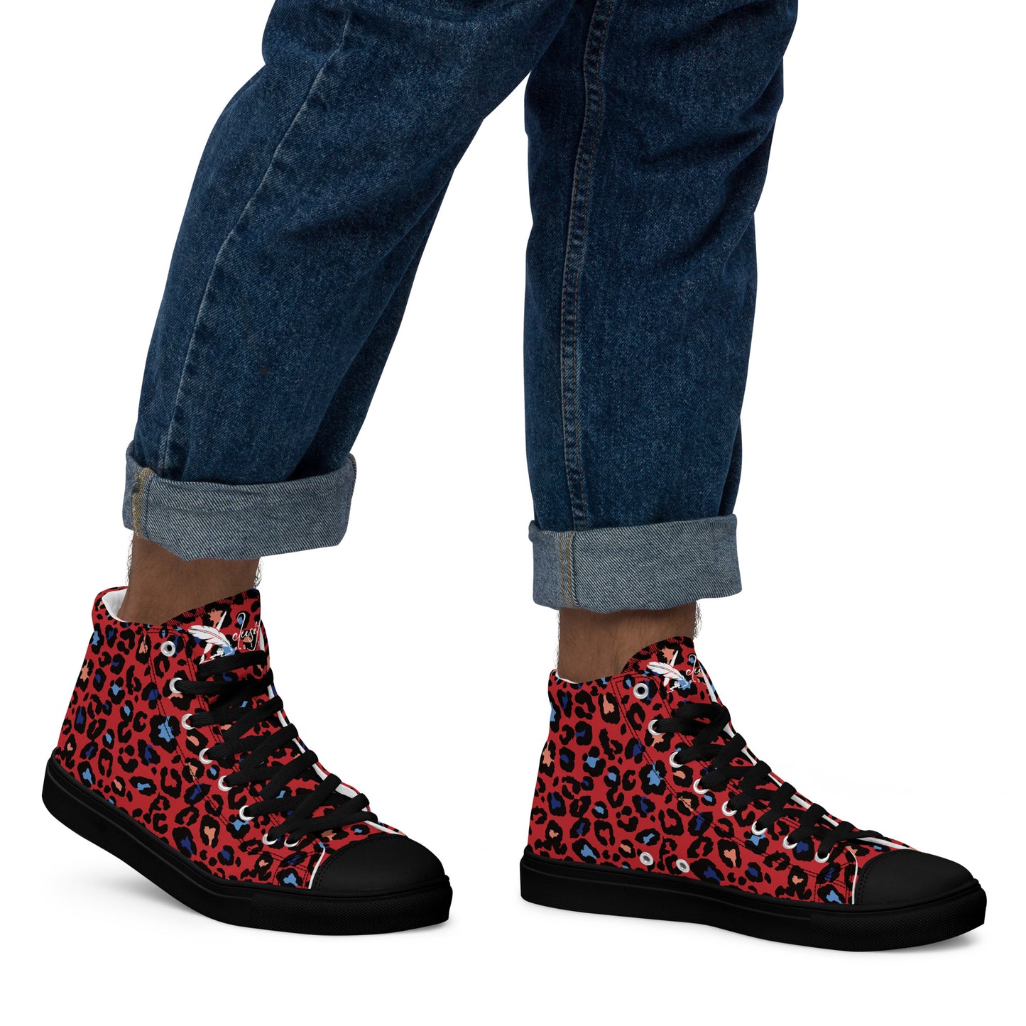 XCLUSIF POETIX RED LEOPARD Men’s high top shoes