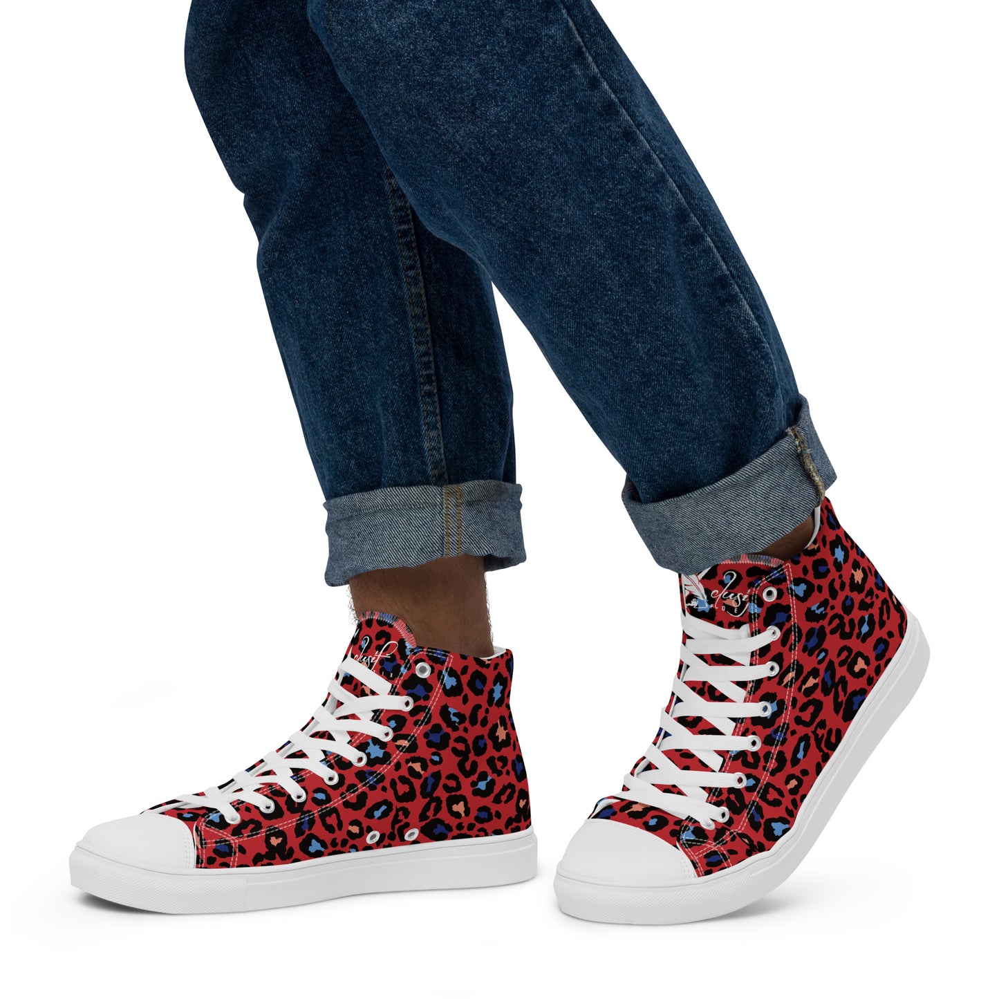 XCLUSIF POETIX RED LEOPARD Men’s high top shoes