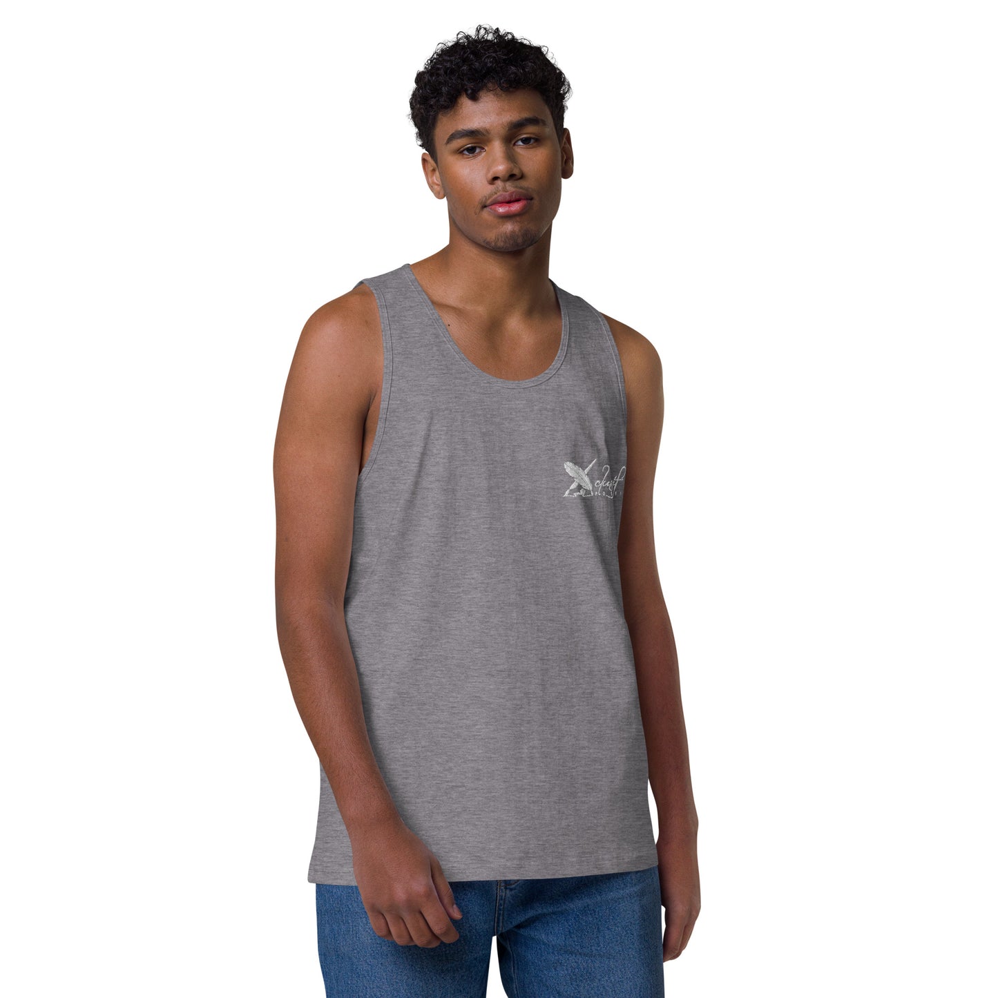 XCLUSIF POETIX WHITE LOGO Men’s premium tank top