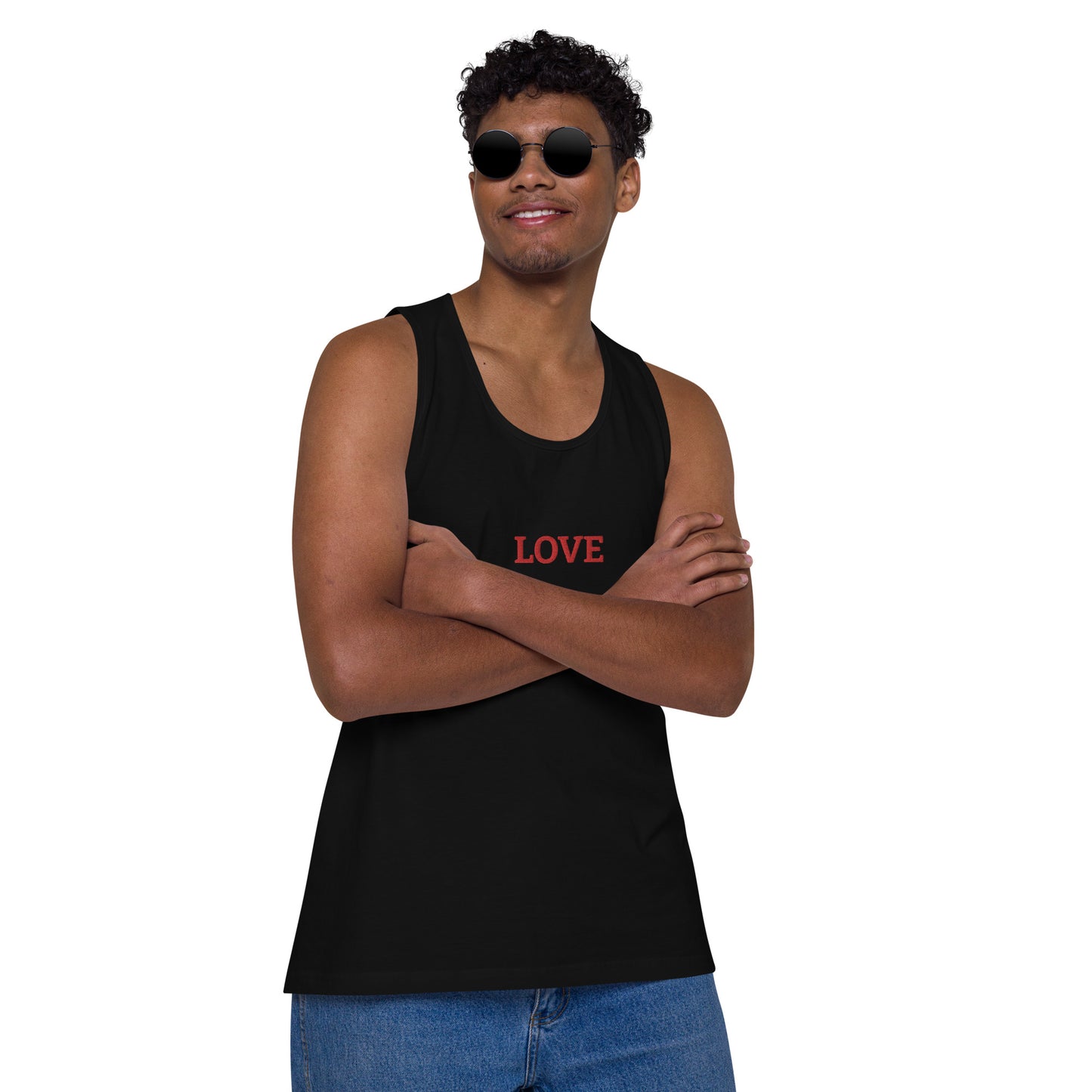 LOVE BY XCLUSIF POETIX Embroidery premium tank top