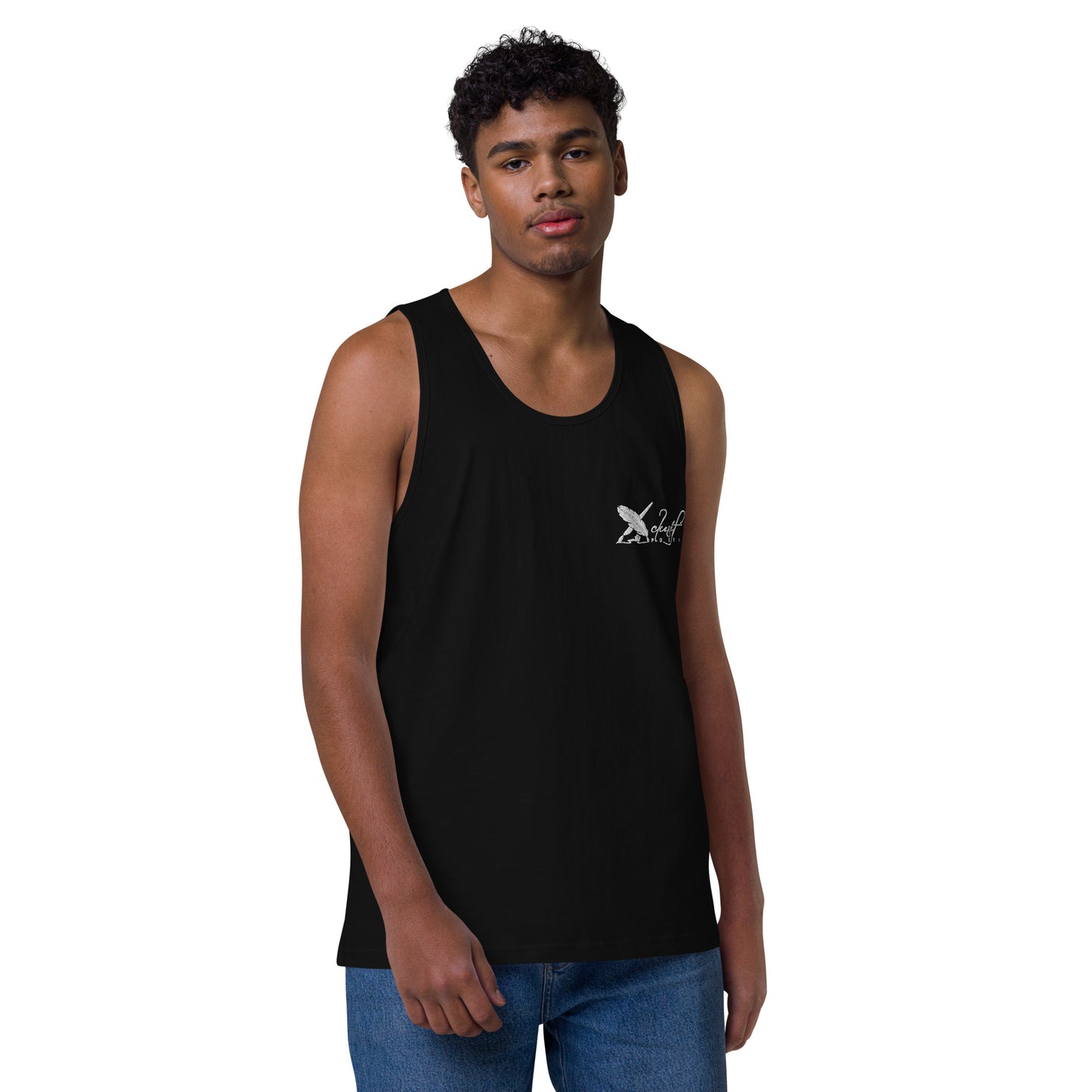 XCLUSIF POETIX WHITE LOGO Men’s premium tank top