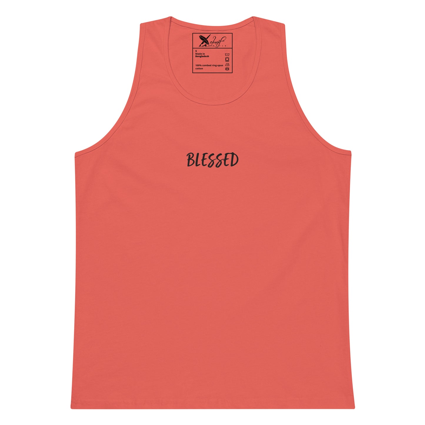 BLESSED BY XCLUSIF POETIX EMBROIDERY premium tank top