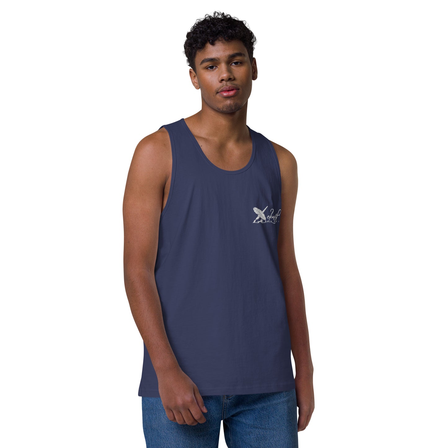 XCLUSIF POETIX WHITE LOGO Men’s premium tank top