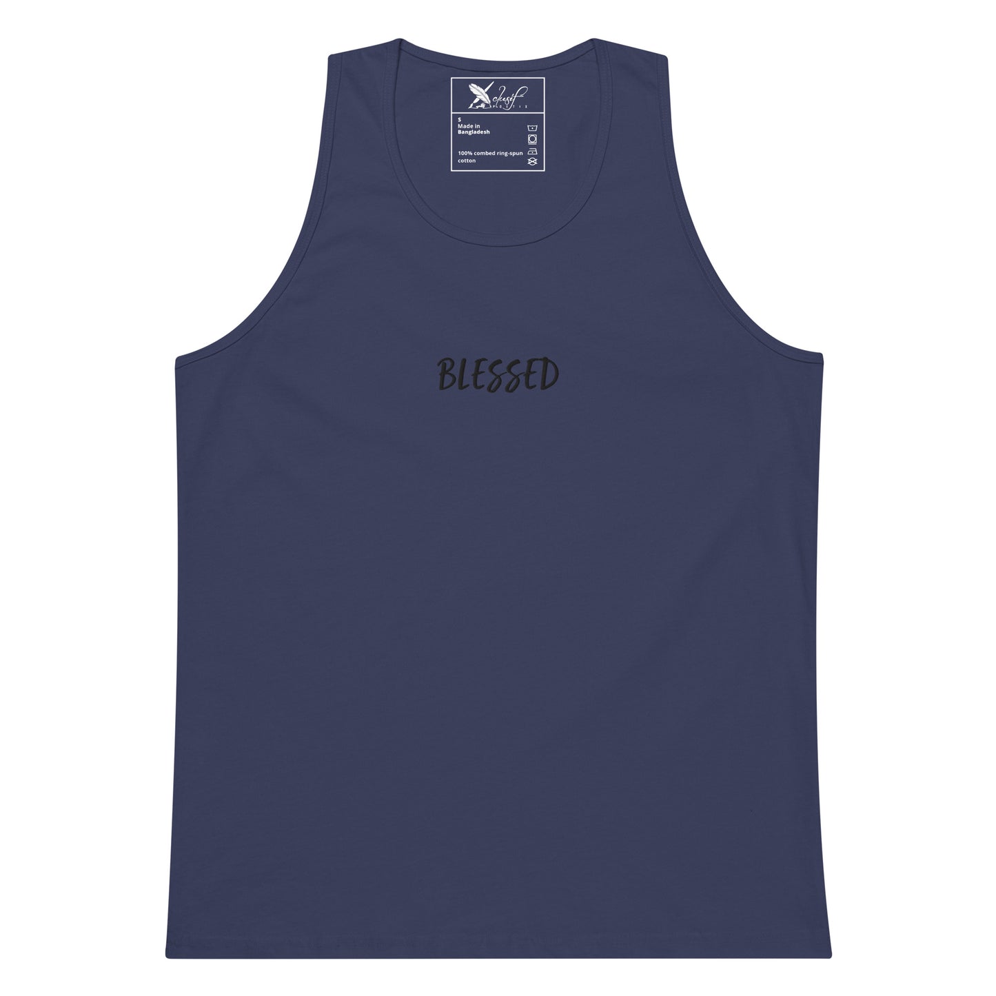 BLESSED BY XCLUSIF POETIX EMBROIDERY premium tank top