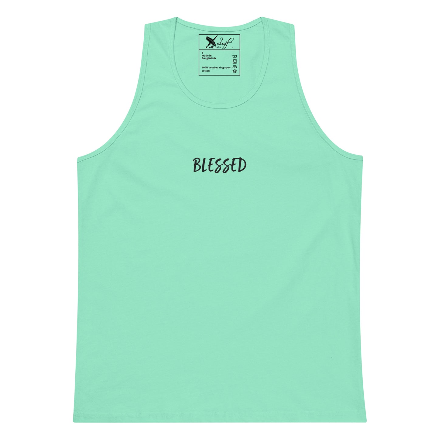 BLESSED BY XCLUSIF POETIX EMBROIDERY premium tank top