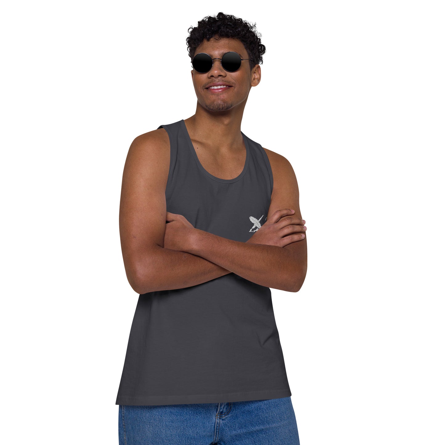 XCLUSIF POETIX WHITE LOGO Men’s premium tank top