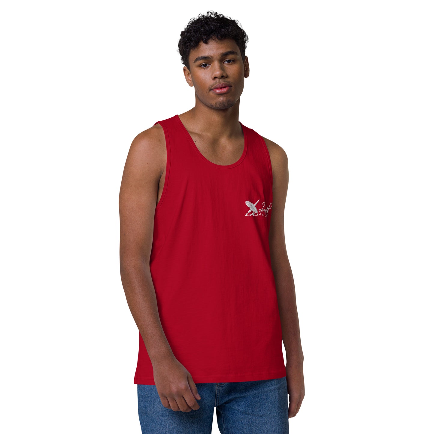 XCLUSIF POETIX WHITE LOGO Men’s premium tank top