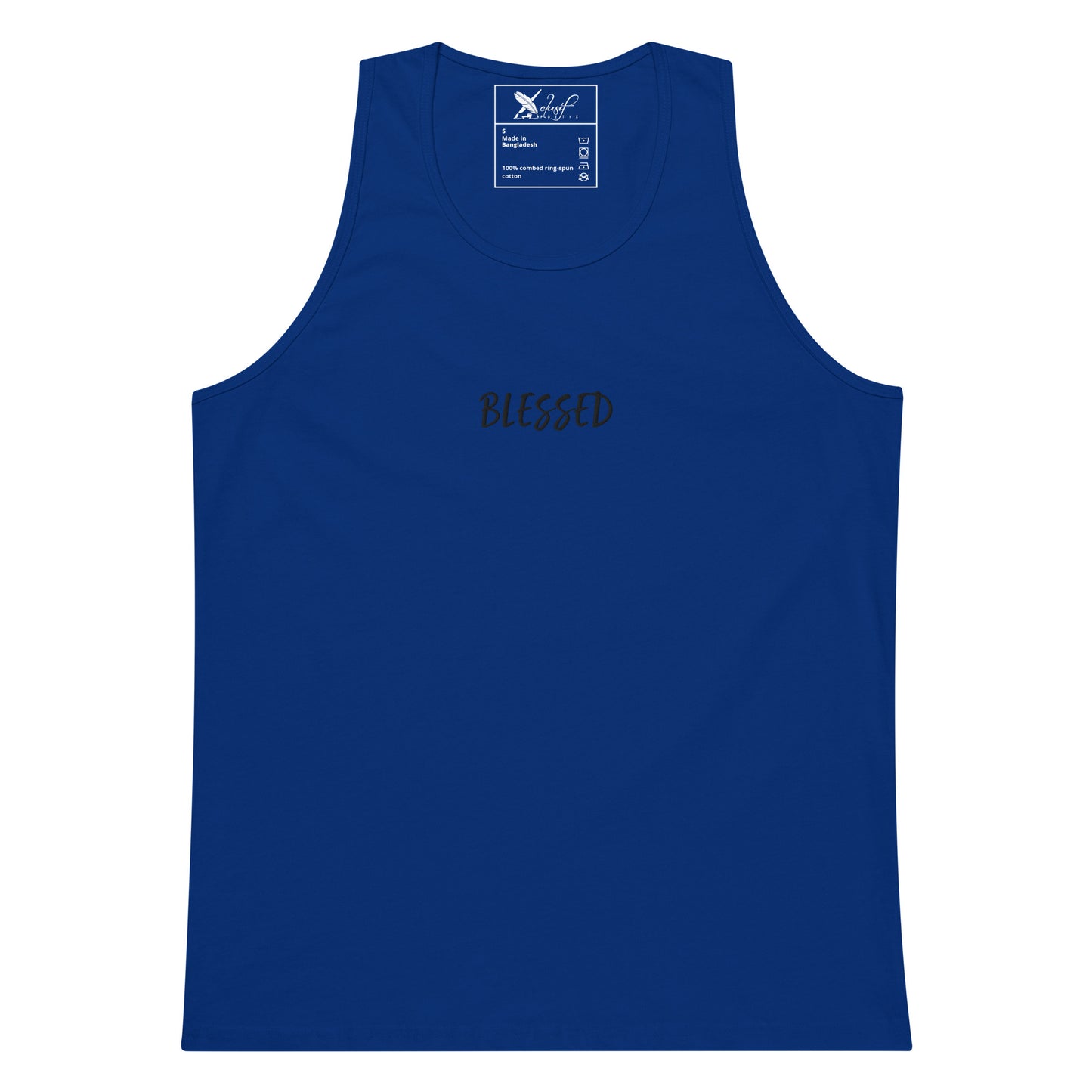 BLESSED BY XCLUSIF POETIX EMBROIDERY premium tank top