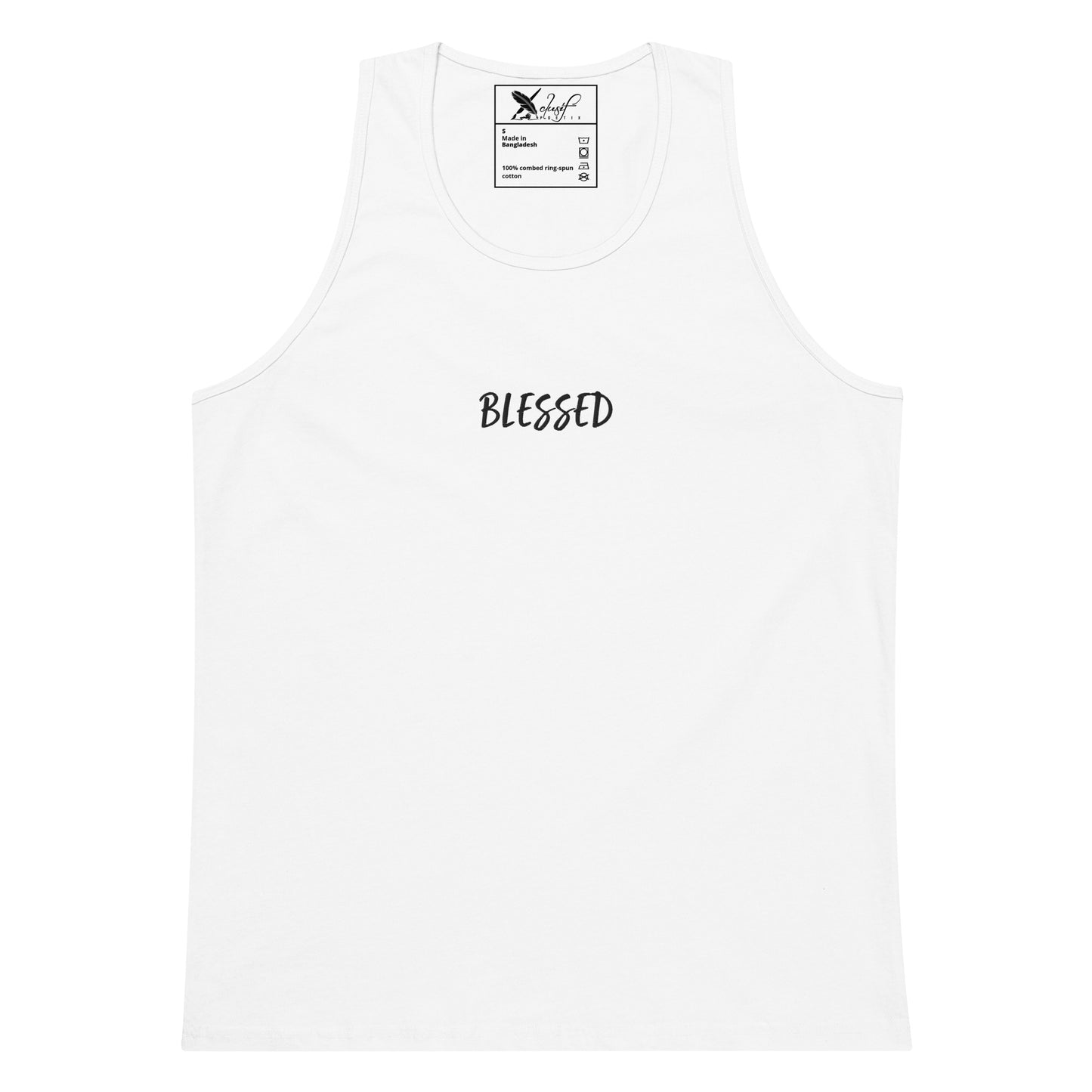 BLESSED BY XCLUSIF POETIX EMBROIDERY premium tank top