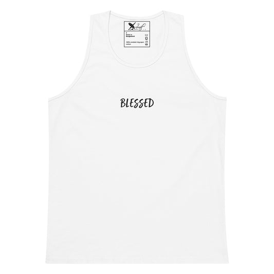 BLESSED BY XCLUSIF POETIX EMBROIDERY premium tank top