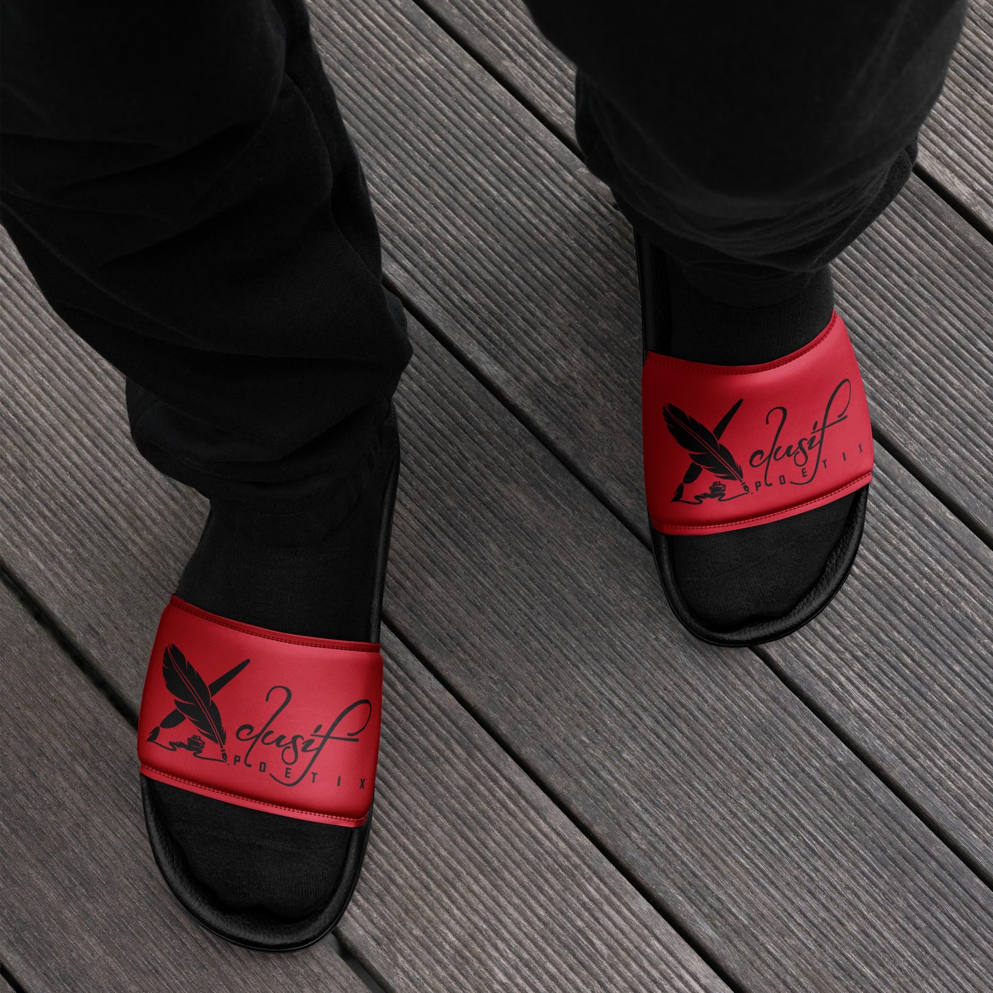 XCLUSIF POETIX RED & BLACK LOGO Men’s slides