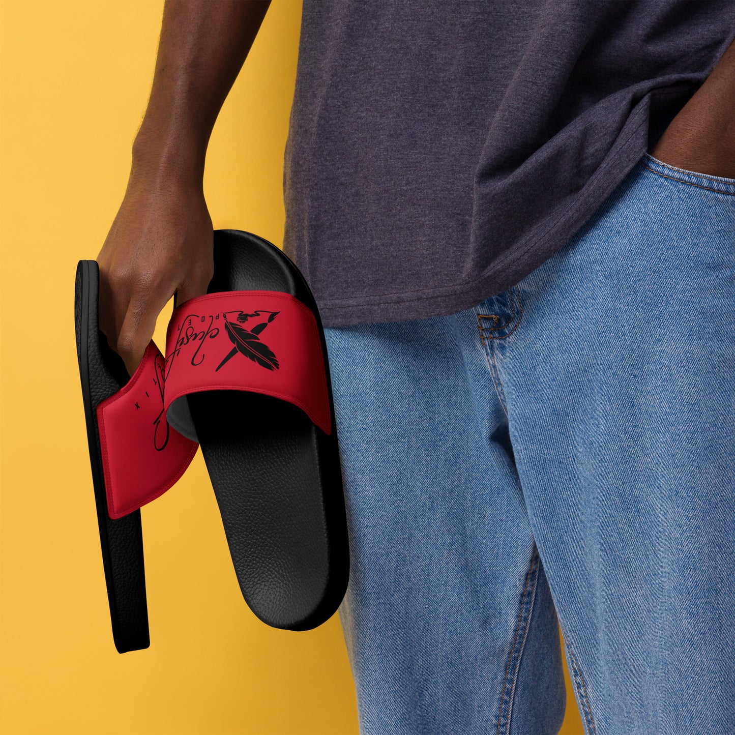 XCLUSIF POETIX RED & BLACK LOGO Men’s slides