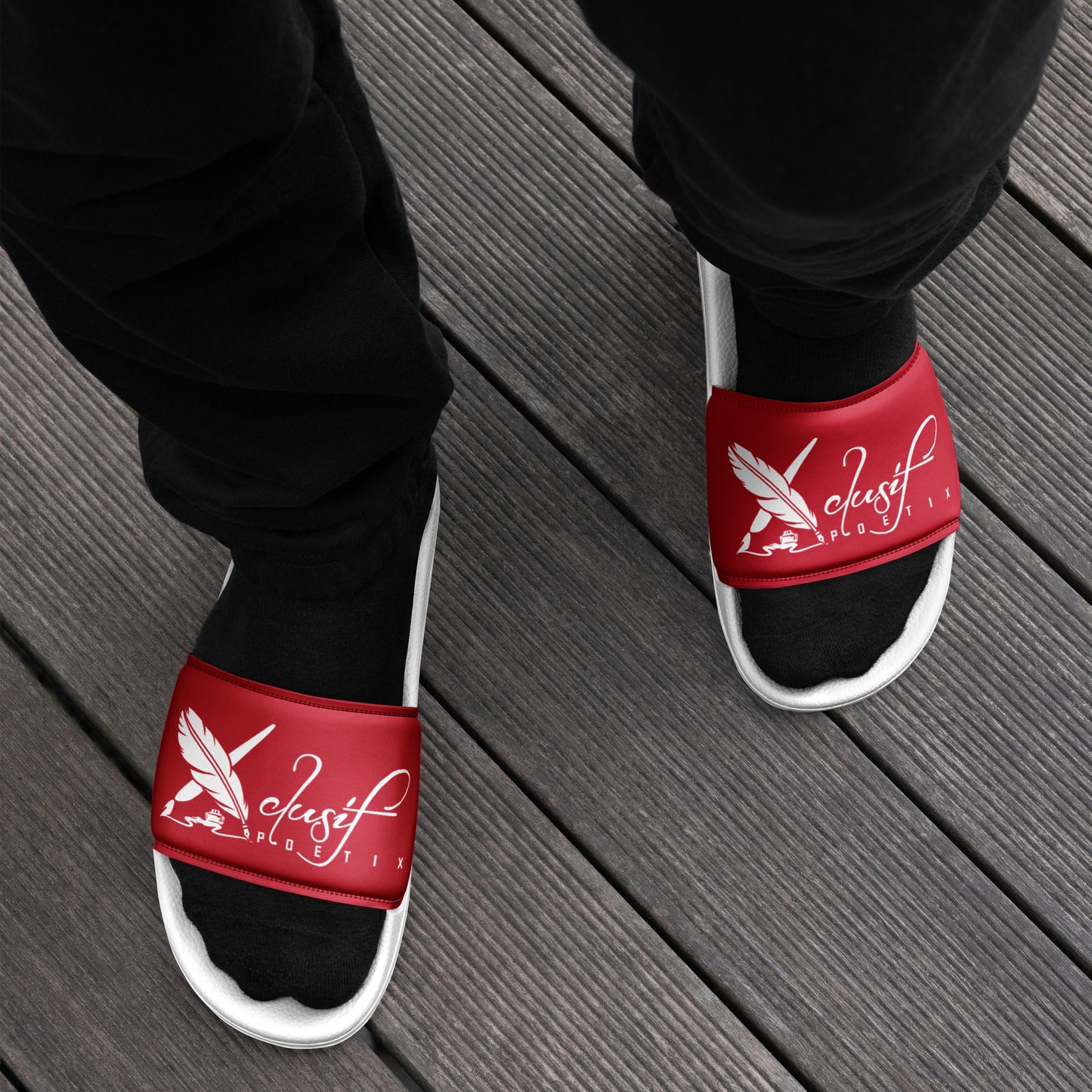 XCLUSIF POETIX RED & WHITE LOGO Men’s slides