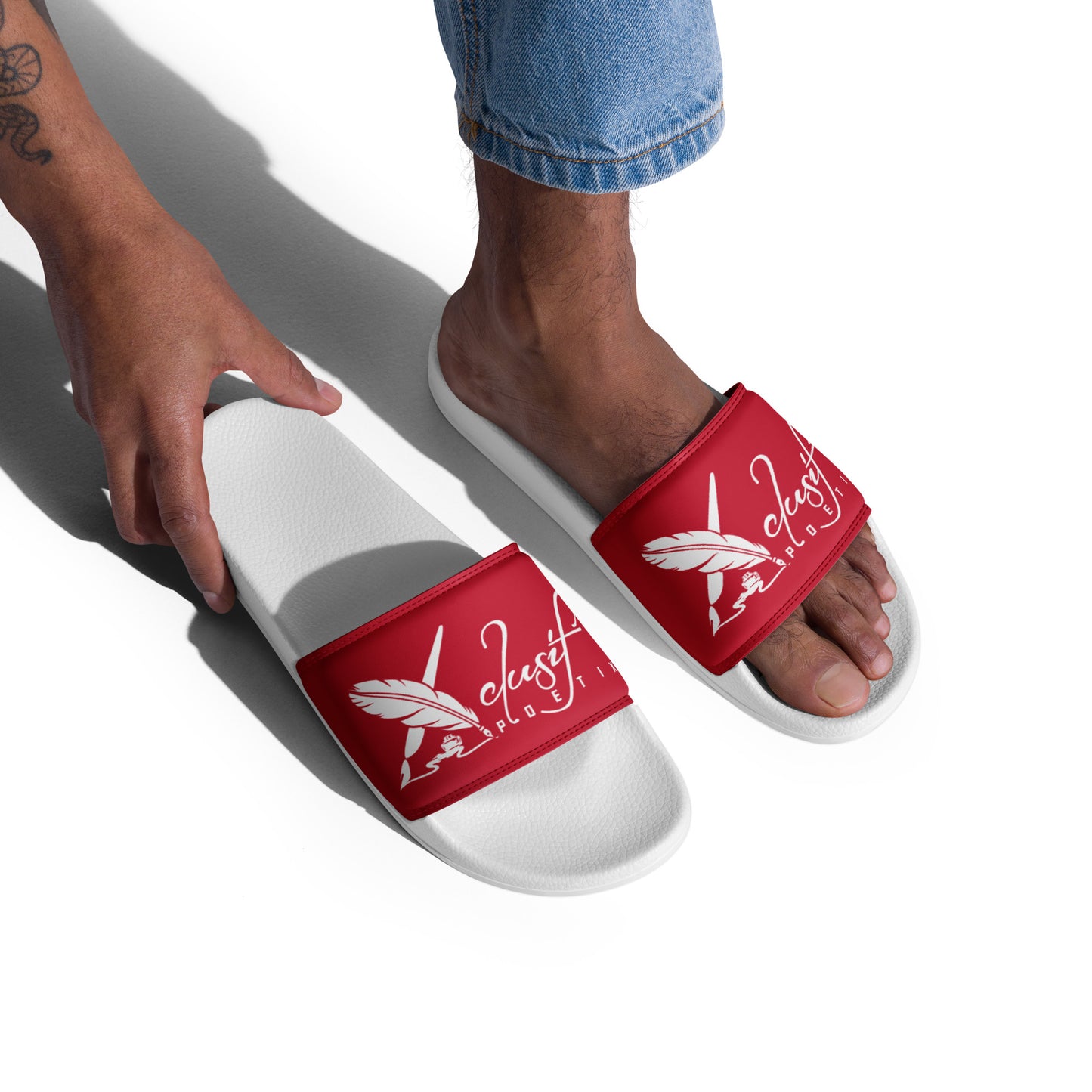 XCLUSIF POETIX RED & WHITE LOGO Men’s slides