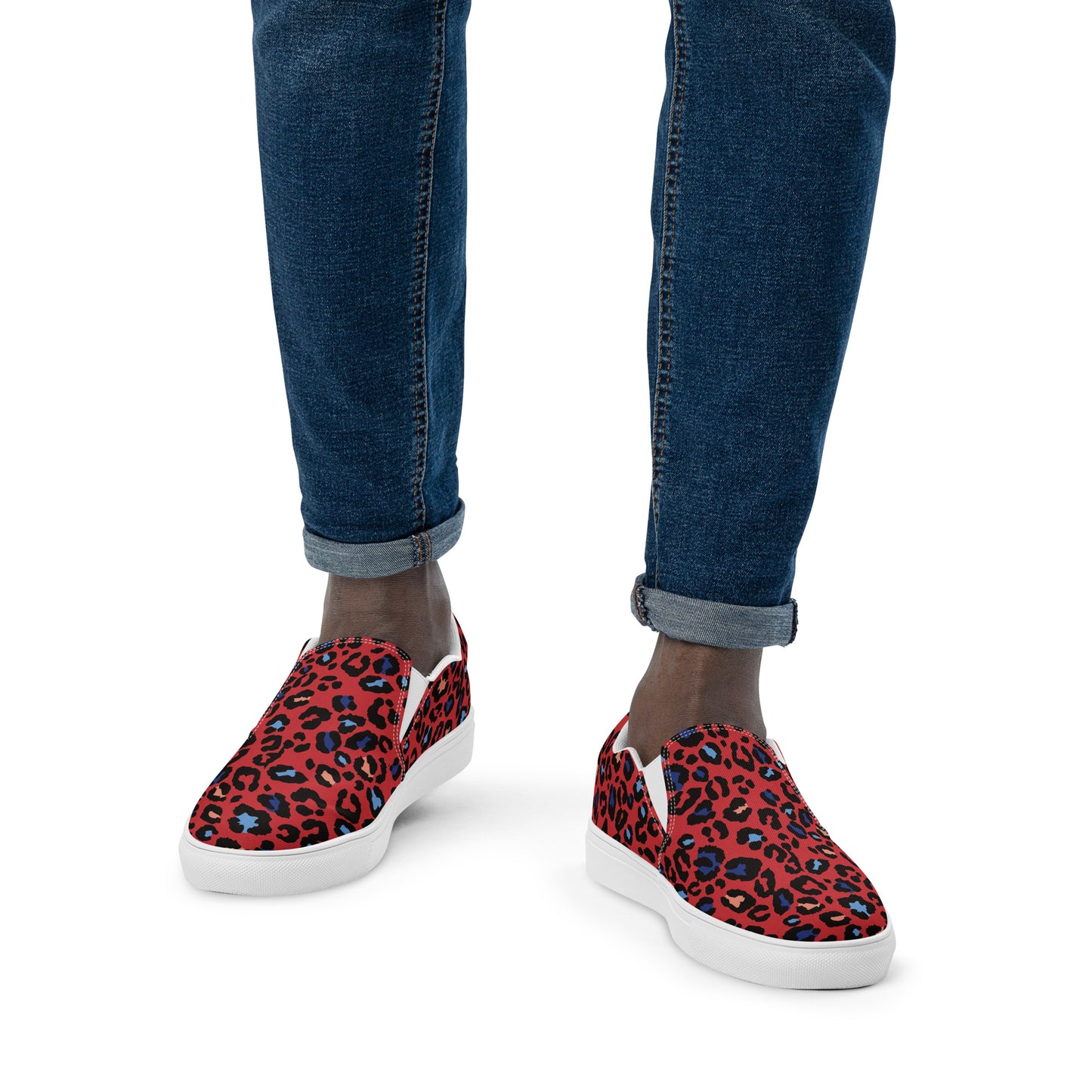 XCLUSIF POETIX RED LEOPARD Men’s slip-on shoes