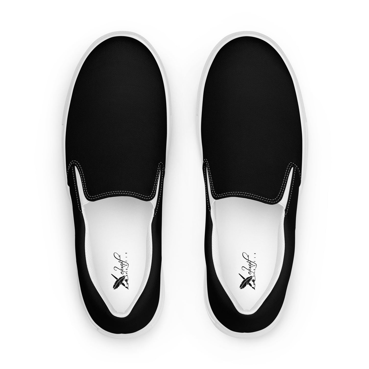 XCLUSIF POETIX BLACK Men’s slip-on canvas shoes