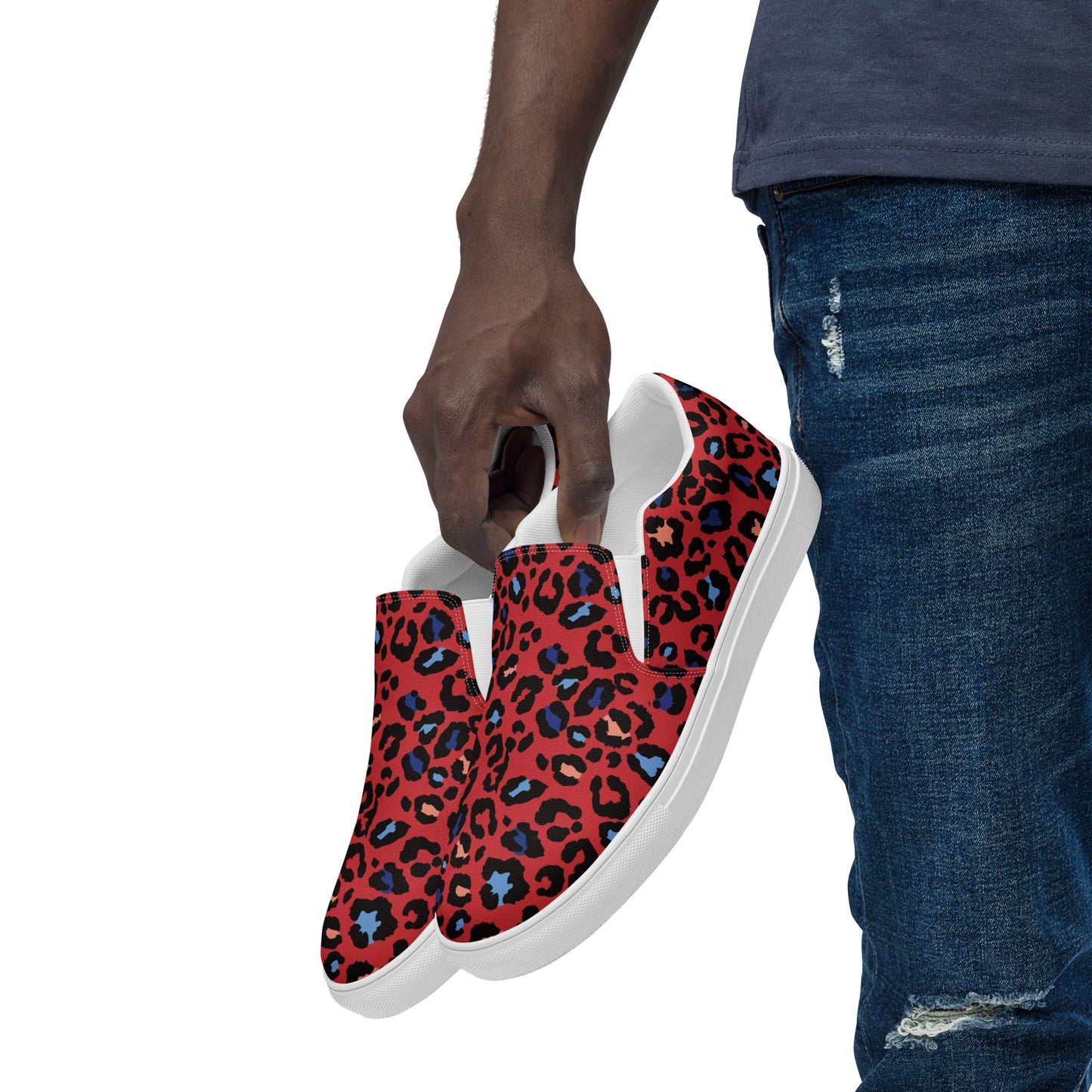 XCLUSIF POETIX RED LEOPARD Men’s slip-on shoes