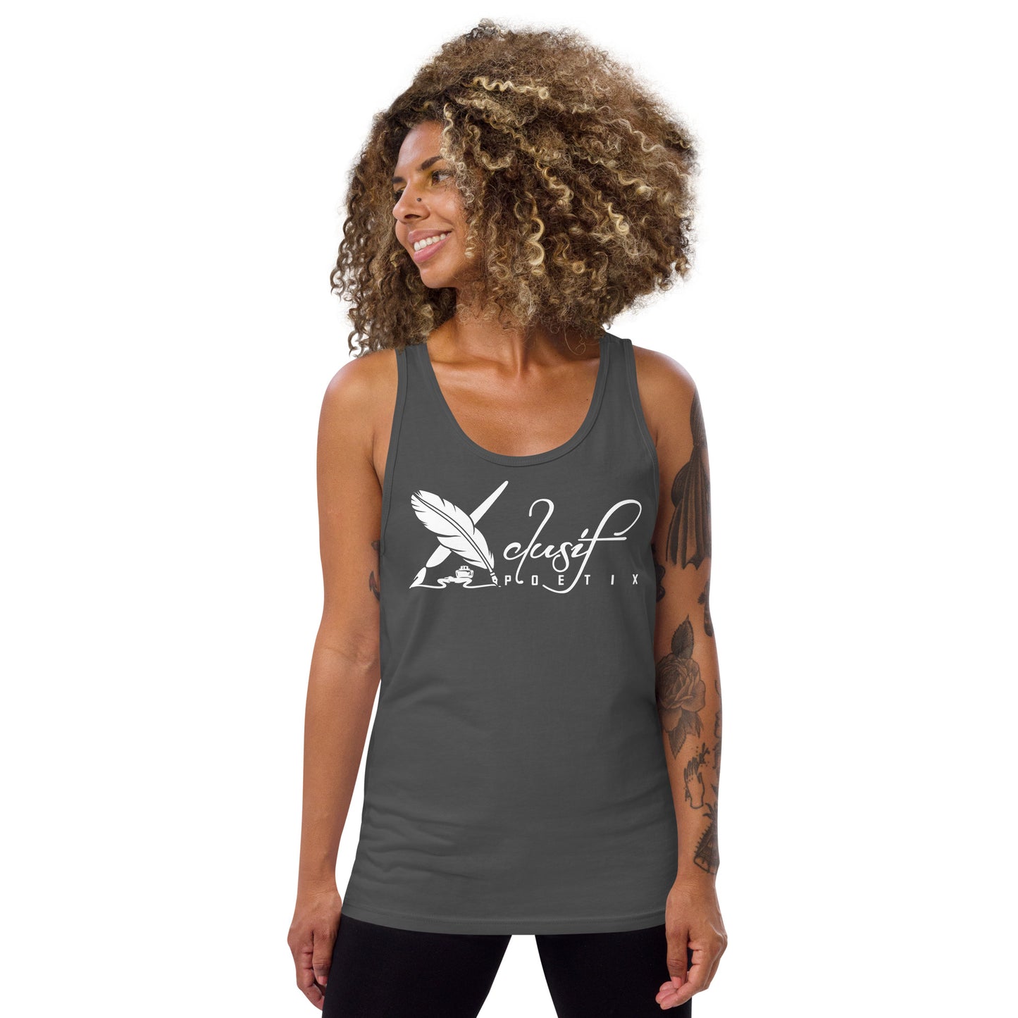 XCLUSIF POETIX WHITE LOGO Unisex Tank Top