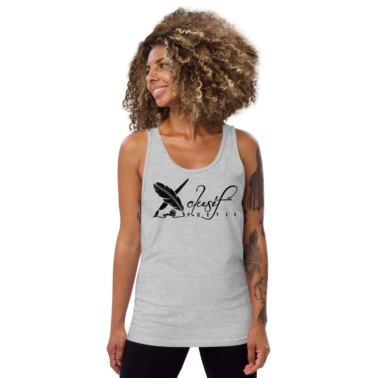 XCLUSIF POETIX RED & BLACK LOGO Unisex Tank Top