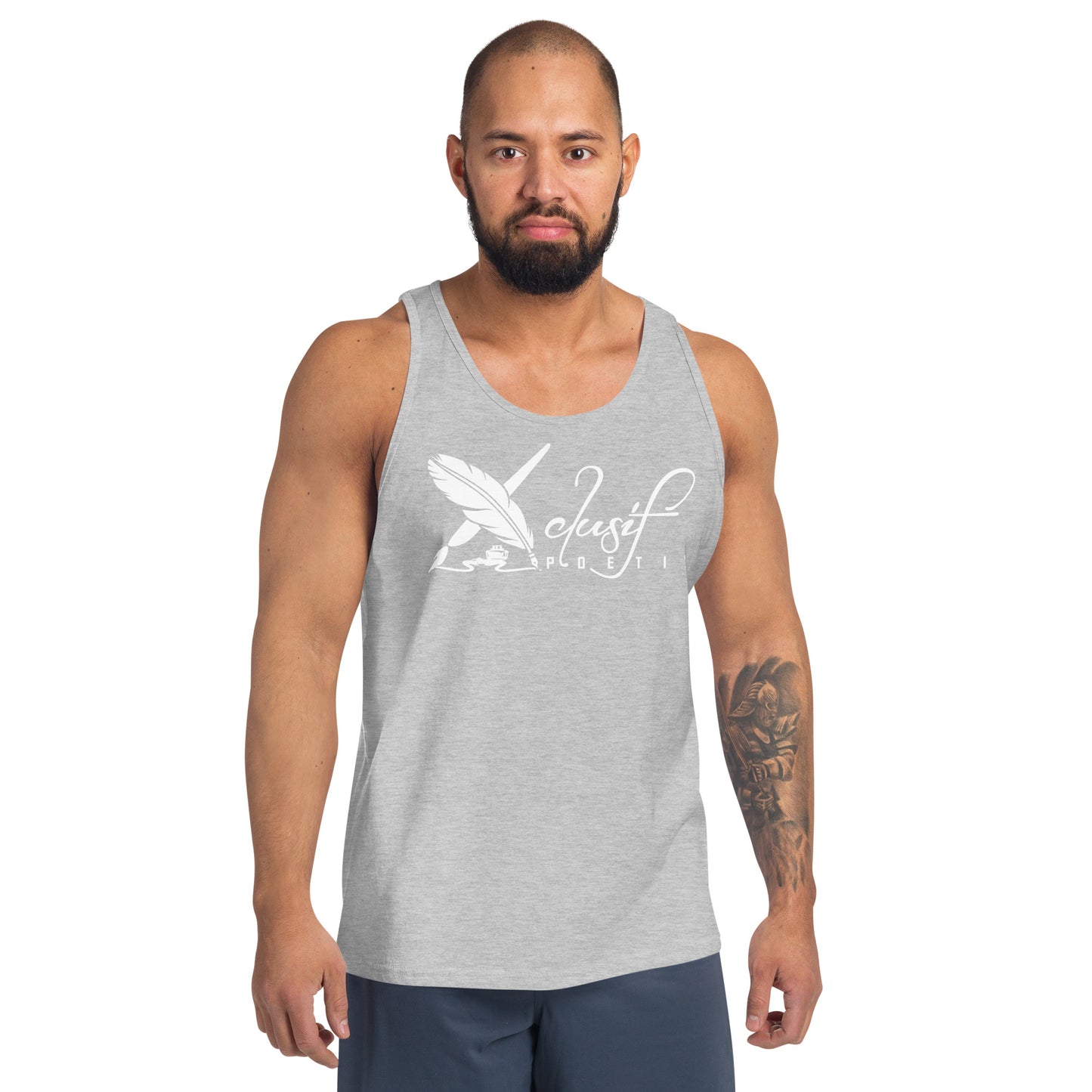 XCLUSIF POETIX WHITE LOGO Unisex Tank Top