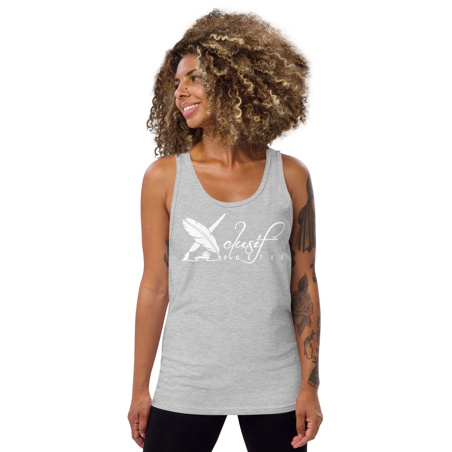 XCLUSIF POETIX WHITE LOGO Unisex Tank Top