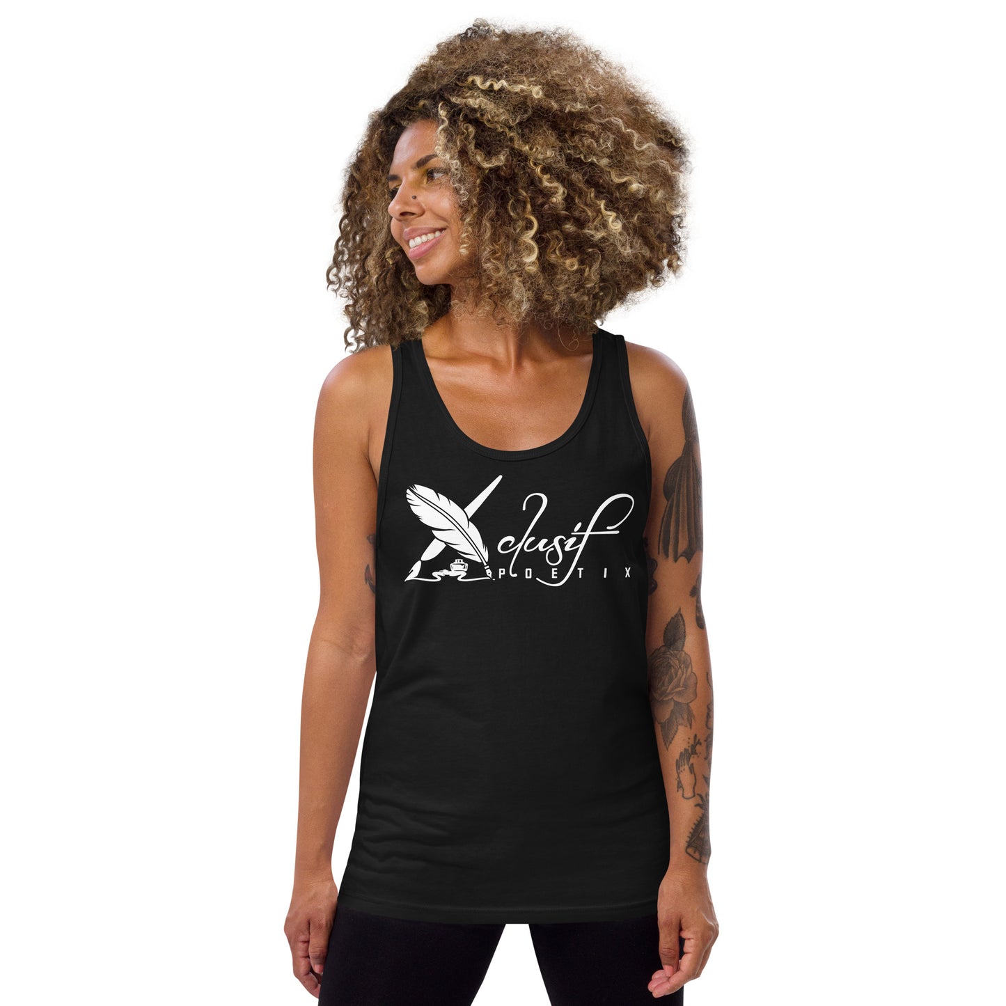 XCLUSIF POETIX WHITE LOGO Unisex Tank Top