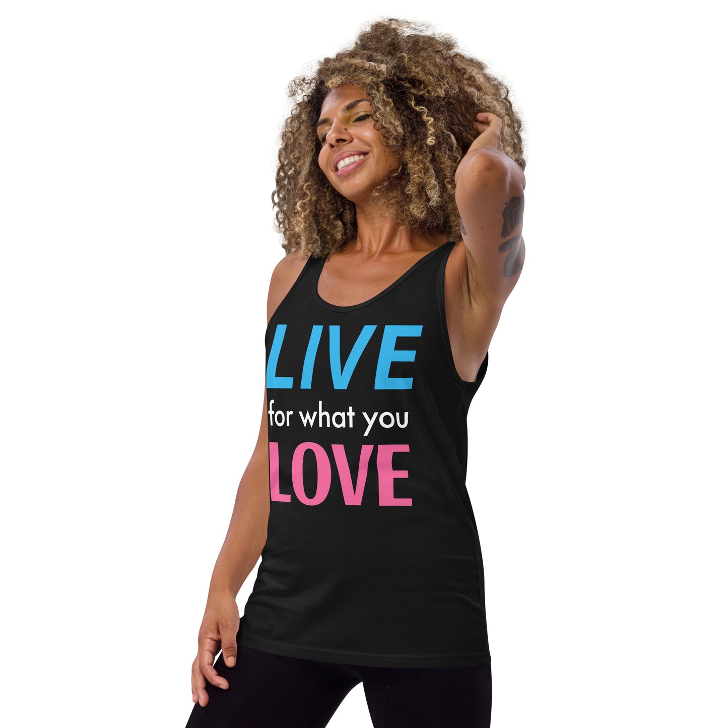 "LIVE FOR WHAT YOU LOVE" BY XCLUSIF POETIX Unisex Tank Top