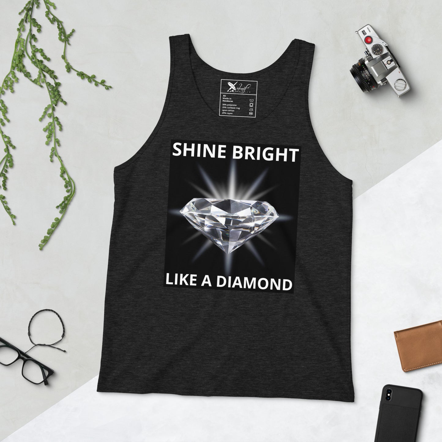 "SHINE BRIGHT LIKE A DIAMOND" BY XCLUSIF POETIX Unisex Tank Top